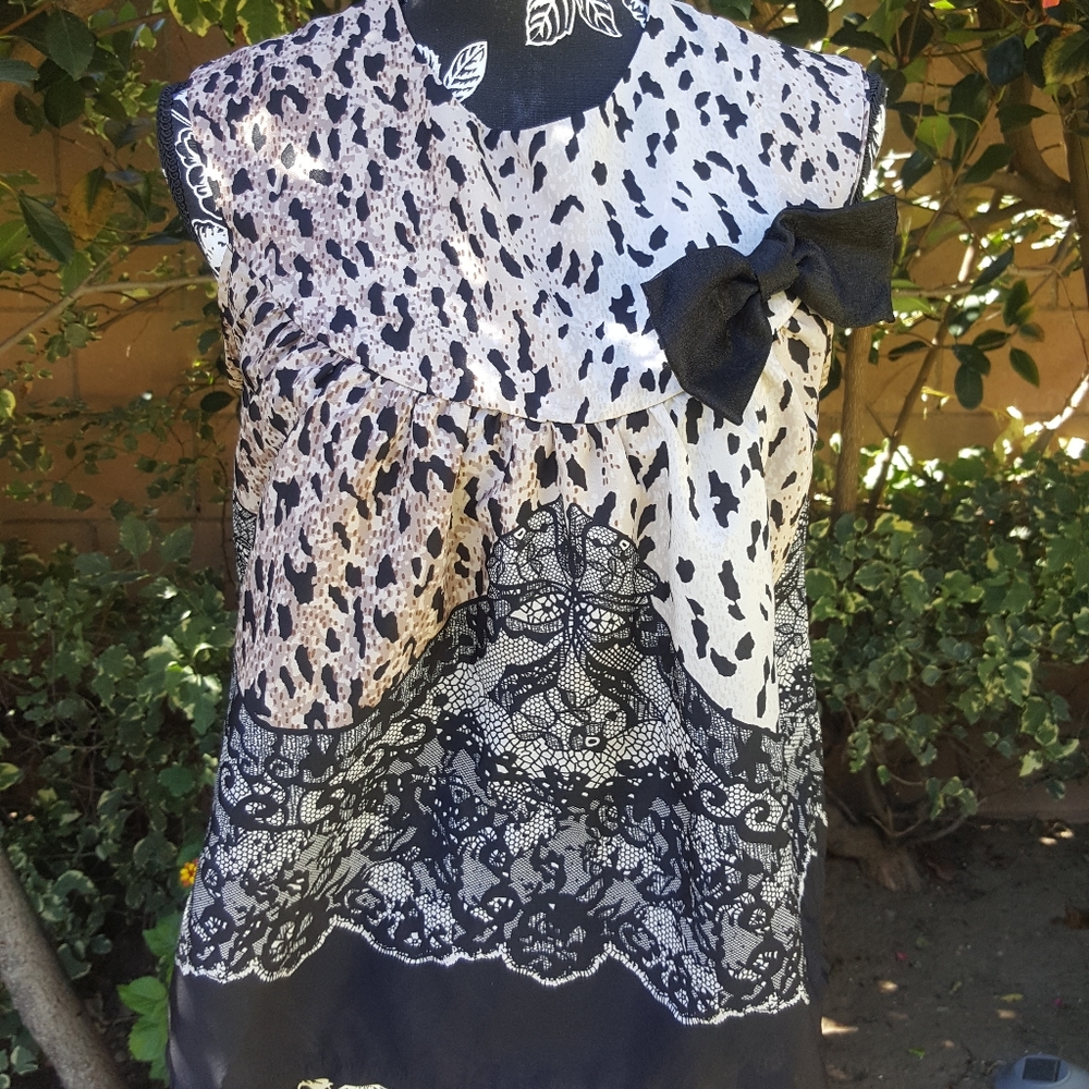 Leopard babydoll blouse